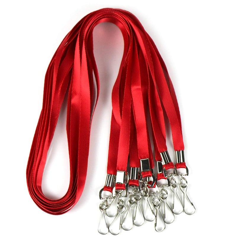 Ollain Bulk Lanyards Premium Cruise Lanyard Nylon Badge Lanyards for Id Holder Perfect for Office, Kids, Teachers (Red, 50 Pack) - Image 1